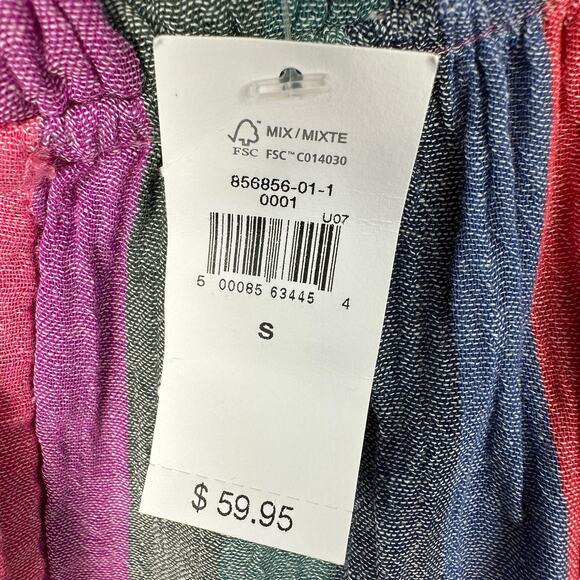 GAP Top Blouse Womens Size Small Striped Cotton Casual Colorful Business NEW - Picture 4 of 6